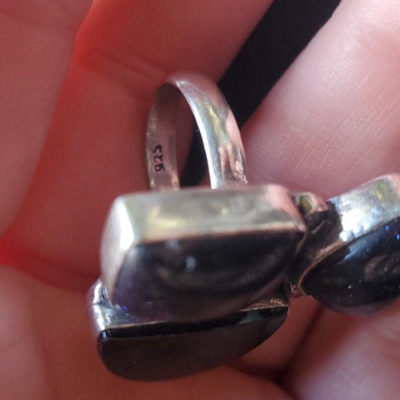 New Stunning Blue Sun Stone Sun Sitara 925 Silver Ring. - Picture 11 of 16